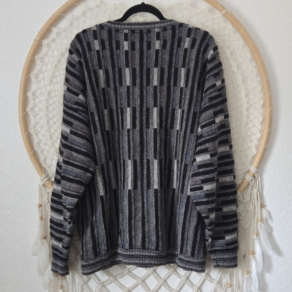 Vtg 90s Protege 3D Knit Granpa Multicolored Sweater Biggie Cosby Hip Hop Size 3X - Picture 6 of 7